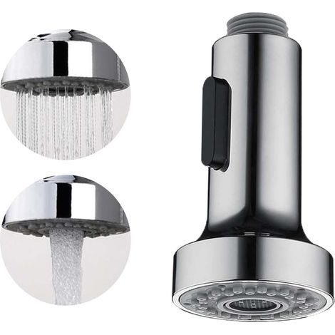 Douchette pour évier de cuisine, buse de robinet de cuisine à 2 modes, rallonge de robinet de cuisine, aérateur de robinet de cuisine avec douchette (A-Argent) (1/4)