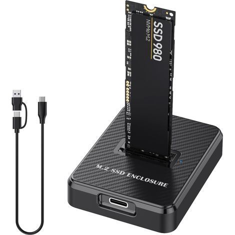 M.2 NVMe & SATA SSD Dockingstation, USB 3.1 Gen2, 10 Gbit/s NVMe USB-Adapter für M-Key/B+M-Key, NVMe Dock und SATA-Adapter, High-Speed NVMe USB Dockingstation für 2230/2242/2260 SSDs (1/5)