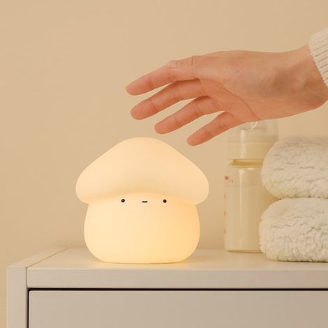 Lámpara de silicona con forma de seta，recargable por USB，luz nocturna con temporizador (1/5)