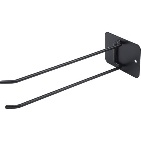 Support mural pour outils de jardin - Crochet de fixation pour abri de jardin - Rangement de garage - Long manche - 25 cm - Noir (1/5)