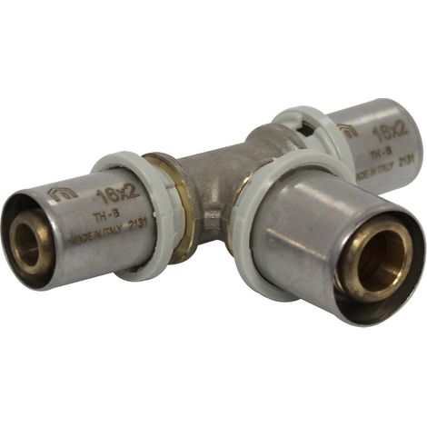 Raccord multicouche à sertir TH - Té inégal Ø16x2,0 - Ø20x2,0 - Ø16x2,0 - Arcanaute (1/5)