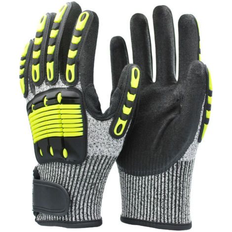 QORVA-Deux paires de gants de travail jaunes, taille XL, résistants aux coupures, à l'abrasion, aux chocs, aux impacts et aux perforations.