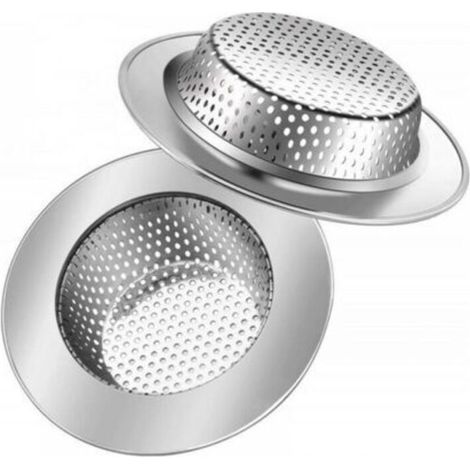 2er-Set Edelstahl-Spülsiebe (9cm), schützt Küchenspülen und Badewannenabflüsse.