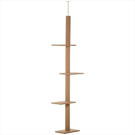 Arbre à chat griffoir réglable 228-260 cm 4 niveaux MDF Marron (1/5)