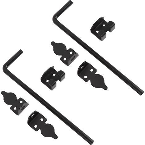 Lot de 2 verrous de sécurité pour portail, 30 cm (12 pouces), en acier au carbone robuste, double, pour la maison (1/5)