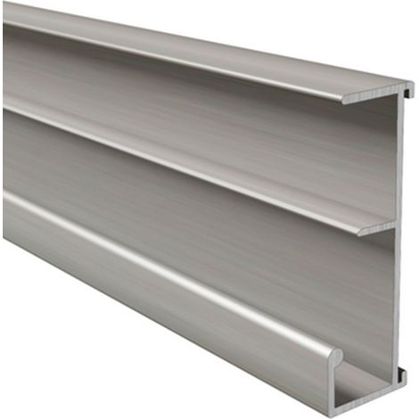 Rail aluminium à clipper sur tablette de 19mm pour dossiers suspendus, anodisé argent, lg 1000mm HOMEWELL