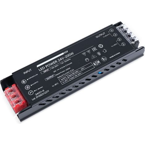 Alimentation LED 24V 200W extra-plate - 8.3A - Haute efficacité (1/5)