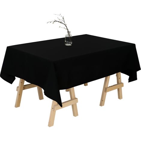 Nappe rectangulaire noire 60 x 84 pouces pour table de 4 pieds (1/5)