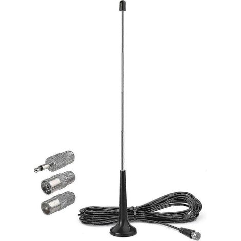 Antenne radio FM/DAB 75 ohms, prise F et câble d'extension de 3 mètres