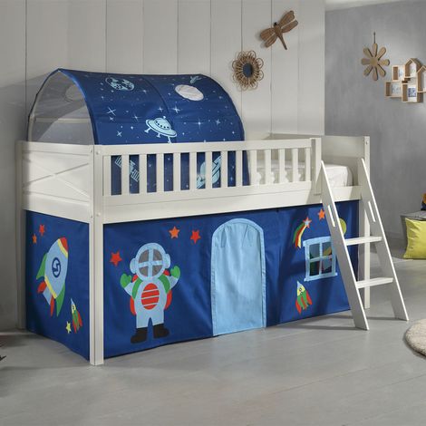 Cama de media altura 90x200 con somier y funda Astro Vipack Scott Blanco (1/5)