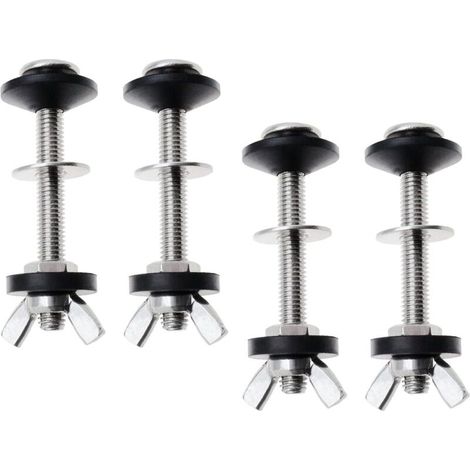 Boulons et rondelles de réservoir de toilette, 4 paquets, boulons de toilette, accessoires d'outils de lavage en acier inoxydable pour toilettes fendues (1/5)
