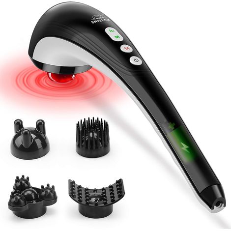 Masseur electrique pour le dos sans fil à la main-Massage par percussion rechargeable avec chaleur, appareil de massage portatif pour soulager des douleurs dorsale Cadeau Homme&Femme (1/5)