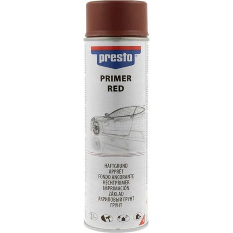 Bombe d'apprêt - Sous-couche - Rouge - Pour peinture rouge foncé - Carrosserie - Presto - 500ml