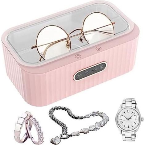 Nettoyeur à ultrasons - Appareil de nettoyage à ultrasons - Nettoyeur à ultrasons pour lunettes - Rose - 400 ml