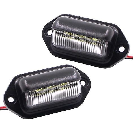 Set mit 2 wasserdichten 6 SMD-LED-Kennzeichenleuchten für Lkw, Transporter, Anhänger, Pkw, Fahrzeuge und Wohnwagen 12V/24V (1/5)