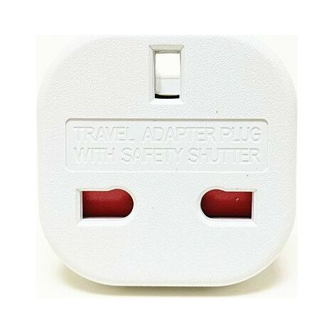 Adaptateur de voyage - Britannique 3 broches Blanc-Prise standard britannique vers prise standard européenne,