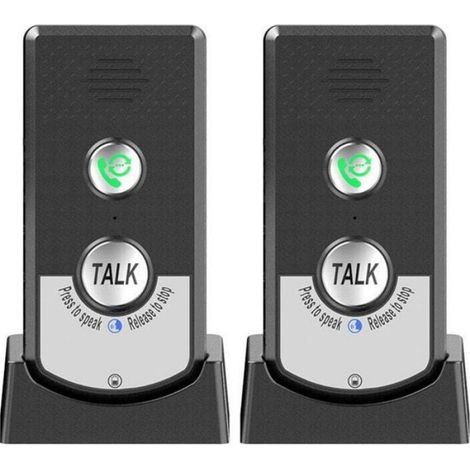 Lot de 2 interphones domestiques sans fil, appels bidirectionnels, interphone vocal portable sans fil ultra longue portée pour (1/4)