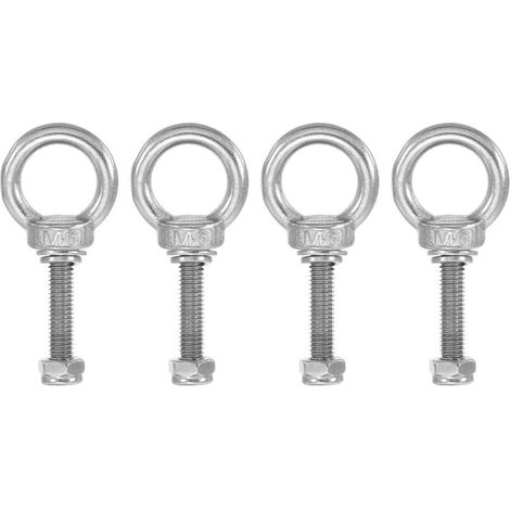 Boulons d'Œil d'Épaule de Levage M6x35 Acier inoxydable 304 Filetage Mâle avec Joint d'Écrou à Vis Hexagonale Rondelle Plate pour Suspendre Chaîne Câble Métallique, 4 ensembles (1/5)