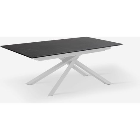 Ryder, Tavolo allungabile con top in HPL su MDF Nero (90cm X 170/270cm H. 76cm) Made in Italy Duzzle (1/5)