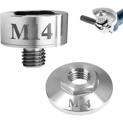 2 Stück Schleifmaschine, Zubehör, Gewindeadapter M14 + 5/8-11 Flansch M14, Edelstahl, Schleifmaschine, Werkzeug zum Schleifen von Holz, für Winkelschleifer (1/5)