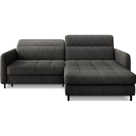 Sofá de esquina colección GOUMSI color Gris oscuro jaspeado (1/5)