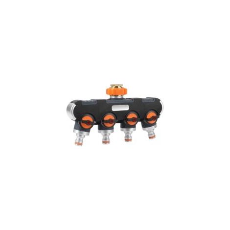 4-Wege-Regner – 3/4"- und 1/2"-Wasserverteiler mit Absperrventil zum gleichzeitigen Anschluss von zwei Geräten, einstellbarer Wasserdurchfluss, Adapter für die Gartenbewässerung – Crezuo (1/4)