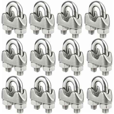 Packung mit 12 Edelstahl-Drahtseilklemmen für 4 mm Drahtseil (M4) von DEBUNS (1/5)