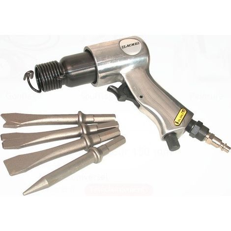 Lacme – Marteau burineur pneumatique 150mm – Corps en aluminium – Poignée ergonomique – Régulateur de débit d'air – Cadence de frappe 4500 c/min