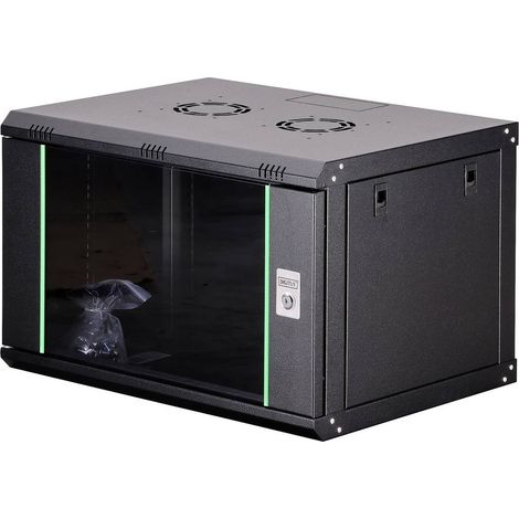 Digitus DN-1907-U-ECN Rack monté sur le mur 7U 60kg Noir étagère - Étagères (60 kg, Rack monté sur le mur, (1/4)