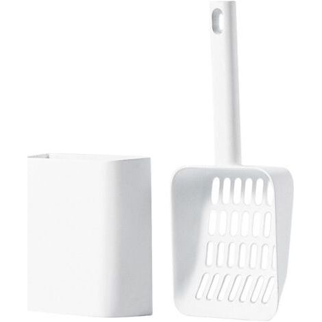 Pelle à litière pour Chat avec Support Kitty Litière Scoop Pelle en Plastique Fournitures de Nettoyage Animal tamisage Scooper poignée Hygiènes pour Maison Toilette Chats (Blanc) (1/5)