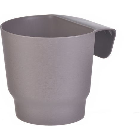 Pot de fleurs suspendu pour clôture de balcon, petit pot en plastique gris, adapté à la décoration de jardin extérieur, 1 pièce (1/5)