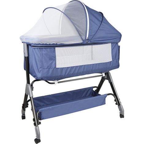 Cuna para Bebé Plegado Viaje portátil con Mosquitera colchón 92x65x106cm para Dormitorio Sala azul marino (1/5)