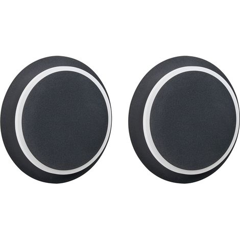 Set of 2 Wall Lamps SEMNON LED Metal Black (1/5)