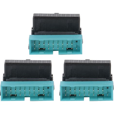 Adaptateur secteur pour carte mère (3 pièces) : connecteur 19 broches vers 90° USB 3.0 (installation DIY), encoche B orientée vers l'intérieur. (1/5)