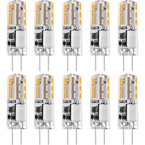 LED Bulbs G4 12V AC/DC Warm White 3000K 120LM,2 W,15-20W Halogen G4 Replacement Capsule JC Type Two Pin Energy Saving, Non Dimmable Light(10pcs) (1/5)