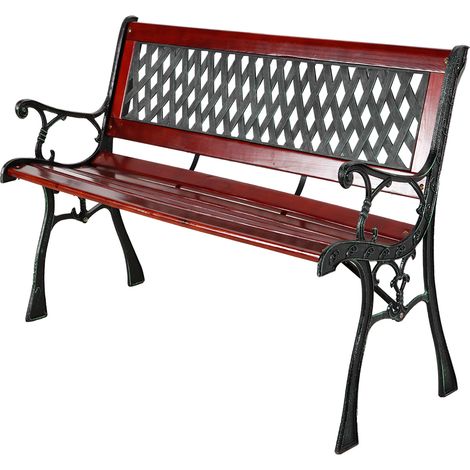 Gartenbank aus Metall/Holz/Hartkunststoffeinsatz Braun/Schwarz-DMC4413