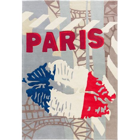 Tapis tissé joy 4203 tricolore paris - 170 x 240 cm