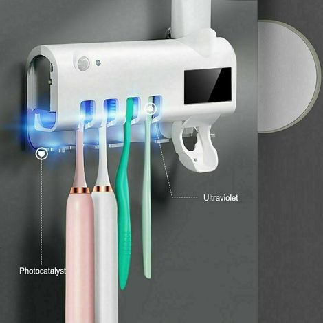 Multi Sterilizzatore UV Spazzolino Dispenser Dentifricio e Supporto Spazzolini (1/4)