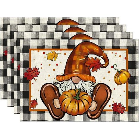 Set mit 4 hitzebeständigen, gewebten Vinyl-Tischsets für die Küche, 45 cm x 30 cm (1/5)