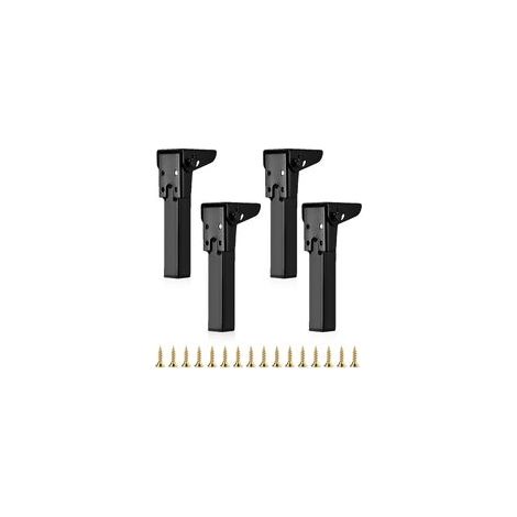 Lot de 4 pieds de table pliants, pieds de table pliables, pieds de meubles noirs pratiques, pieds de meubles en métal, pieds de rechange pour table, lit, canapé (30 cm)