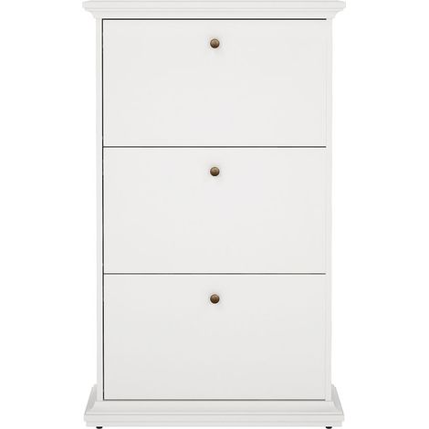 Venedig Schuhschrank mit 3 Klappen in weiß.