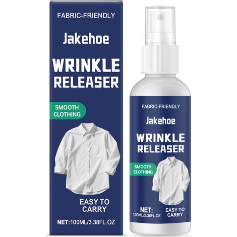 JAKEHOE Anti-Falten-Spray – Bügeln überflüssig, glättet Textilien schnell, geeignet für verschiedene Stoffe, ideal für Geschäftsreisen und Urlaub, 100 ml (1/4)