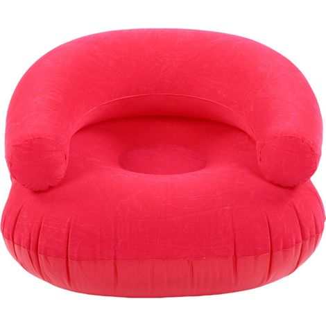 Chaise longue gonflable pour adultes, canapé en PVC floqué, dossier en forme de U, canapé portable, salon, chambre à coucher, bureau, balcon, voyage en plein air, rose rouge