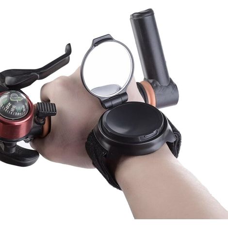 Miroir de Vélo de Cyclisme,Rétroviseur Vélo,Réglable 360° Rotatif Miroirs de Vélo,Protège-Poignets Bracelets Rétroviseur (1/4)