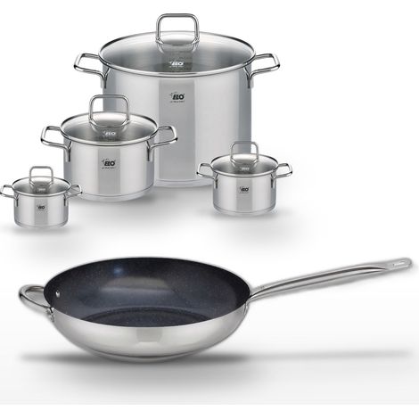 Lot Poêle céramique 32 cm & 4 Faitouts Elo Profi Therm Platinum (1/5)