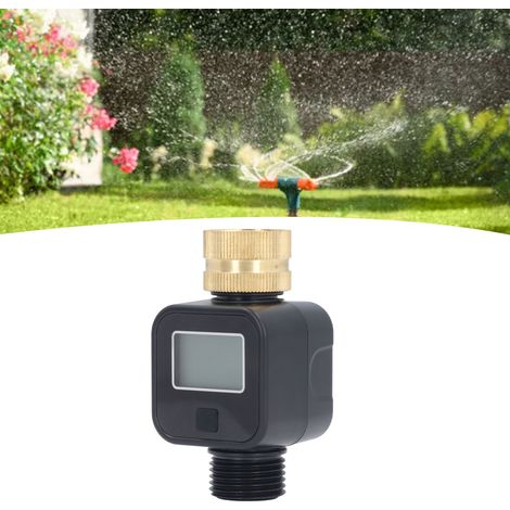 Intelligenter automatischer Wasserzähler mit 3/4-Zoll-Gewindeanschluss und Display, geeignet für die Bewässerung von Gartenschläuchen, Rasensprengern und Sprühdüsen. (1/5)