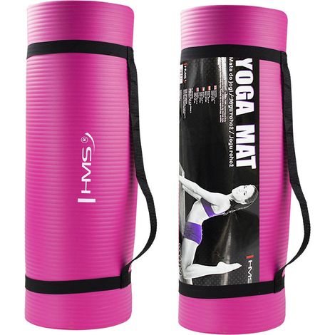 Tapis de yoga rose antiderapant epaisseur 6 mm (1/5)