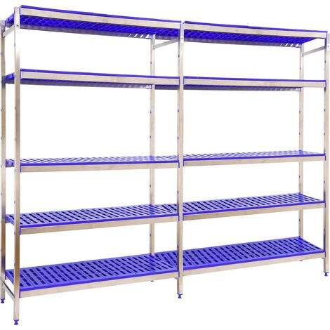 simonrack Étagère moderne inox et bleu robuste