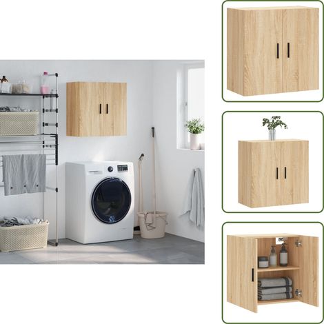 Armario decorativo - vidaXL Armario de pared madera de ingeniería roble Sonoma 60x31x60 cm - Armario de almacenamiento