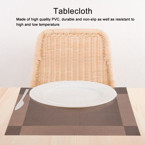 4-teiliges Tischset aus modischem PVC, Telleruntersetzer, Tischdeckenunterlage (Kaffee) (1/5)